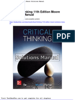 Dwnload Full Critical Thinking 11th Edition Moore Solutions Manual PDF
