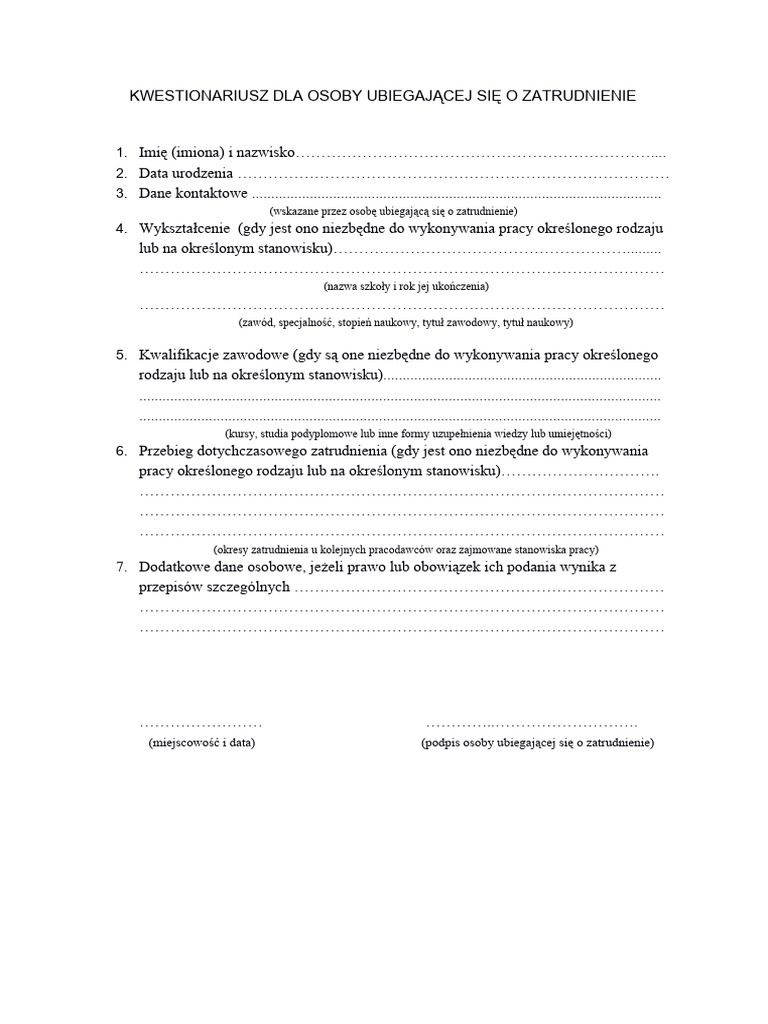 KWESTIONARIUSZ OSOBOWY DANE KONTAKTOWE CO WPISA visual data 7