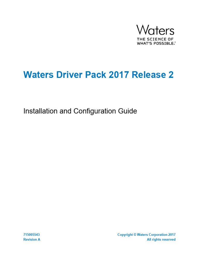 Waters dp 2017 r2 installation and configuration guide 715005543ra
