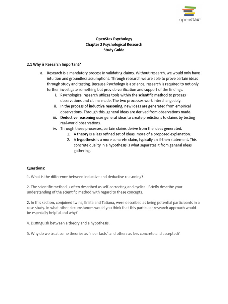 Psychology Research Methods Study Guide | PDF | Experiment | Scientific ...