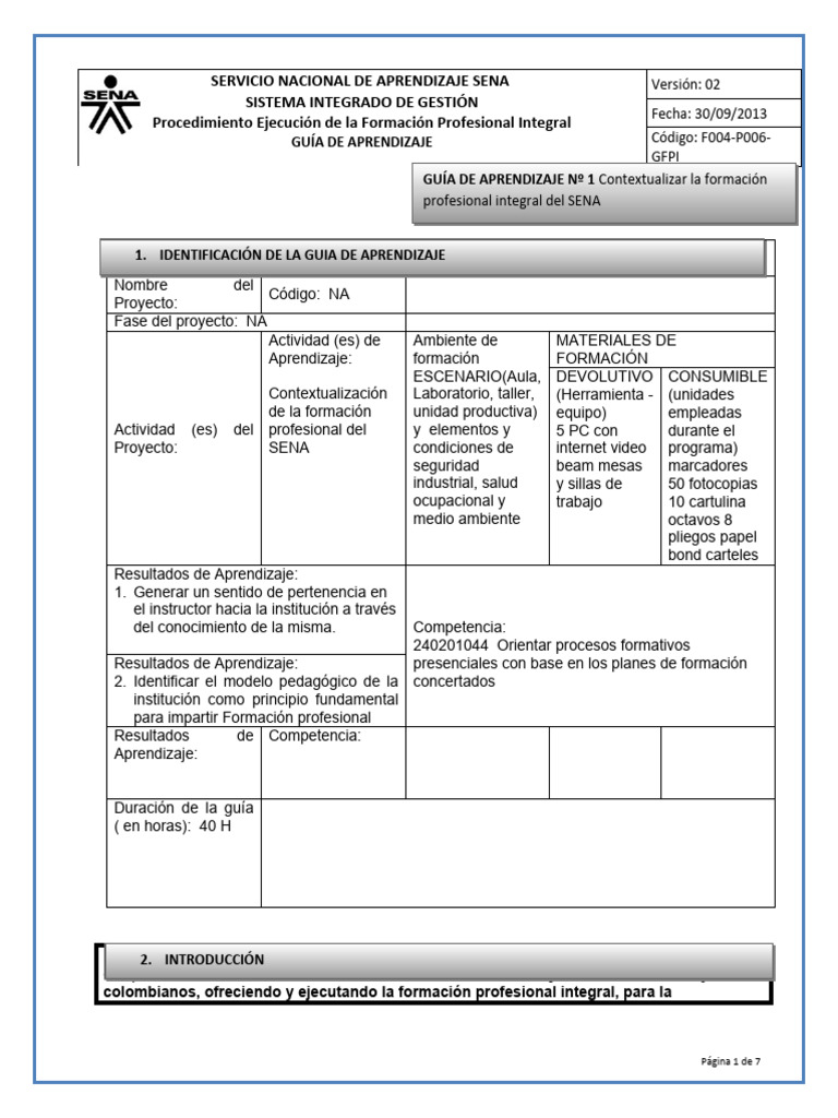 Guía de Aprendizaje para Instructores SENA | PDF | Maestros | Evaluación