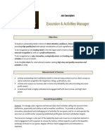 Job Description - Head of Excursion