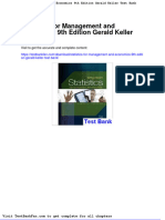 Dwnload full Statistics for Management and Economics 9th Edition Gerald Keller Test Bank pdf