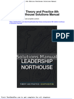 Dwnload Full Leadership Theory and Practice 8th Edition Northouse Solutions Manual PDF