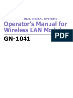 Operator's Manual For Wireless LAN Module