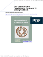 Dwnload Full Organizational Communication Balancing Creativity and Constraint 7th Edition Eisenberg Test Bank PDF