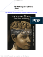 Dwnload Full Learning and Memory 2nd Edition Gluck Test Bank PDF