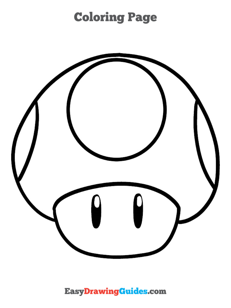 1163 Easy Mario Mushroom Coloring Page | PDF