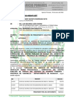 Informe N°010-2024 - Remito Presupuesto Analitico Carretera Pachachaca