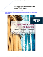 Dwnload Full Legal Environment of Business 11th Edition Meiners Test Bank PDF