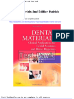 Dwnload Full Dental Materials 2nd Edition Hatrick Test Bank PDF