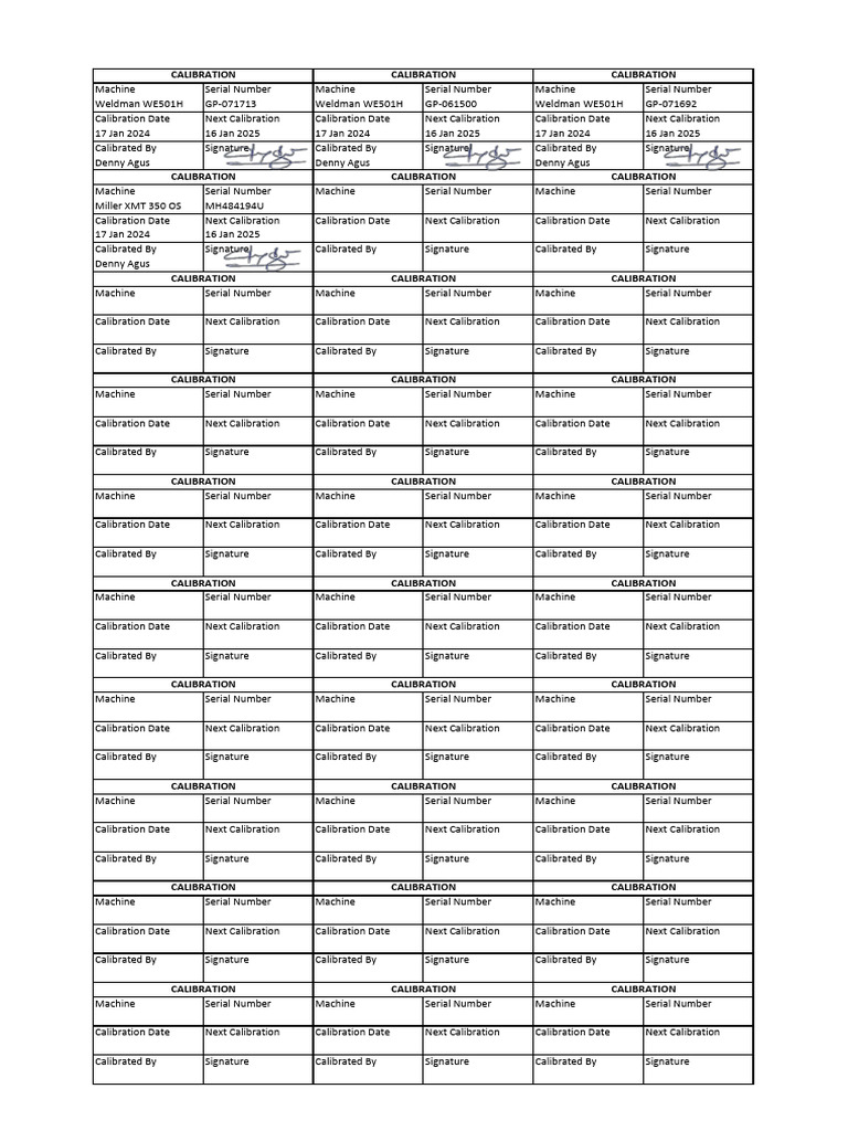 Calibration Sticker Template Sample | PDF | System Software | Software