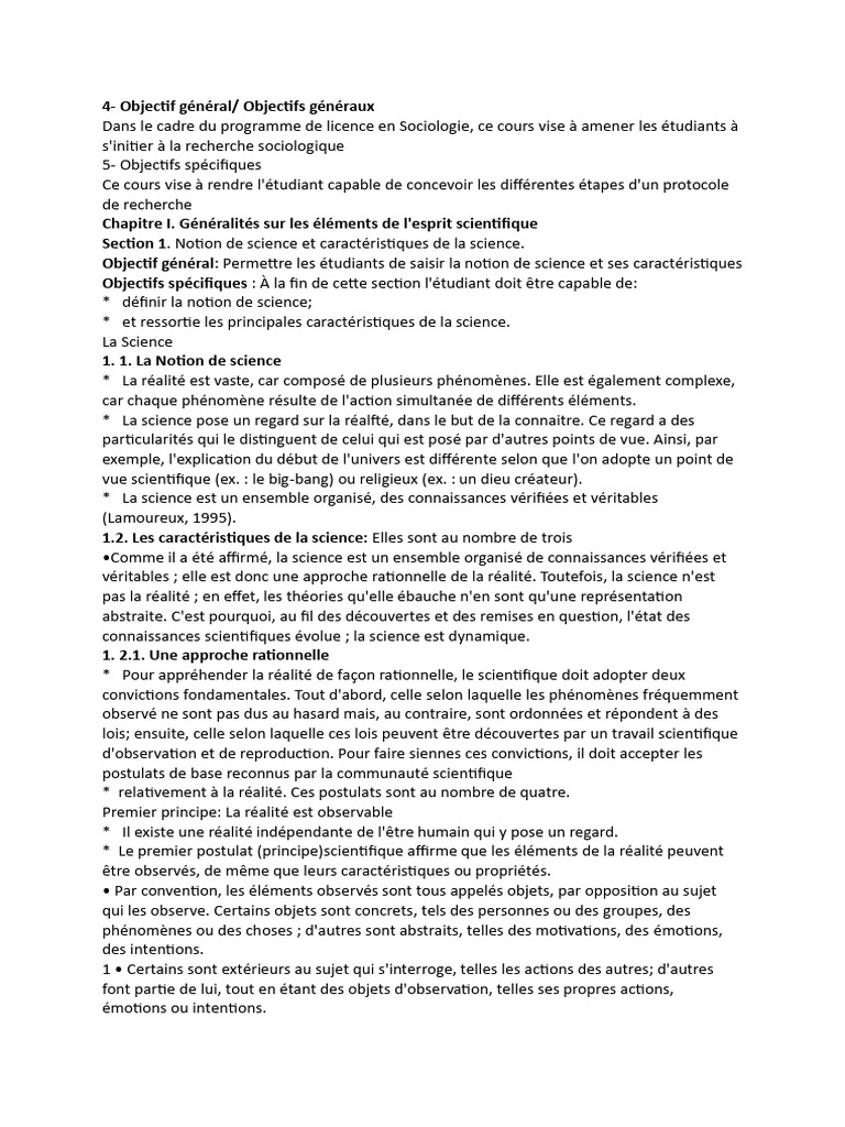 Initiation à la recherche scientifique | PDF | Science | Réalité