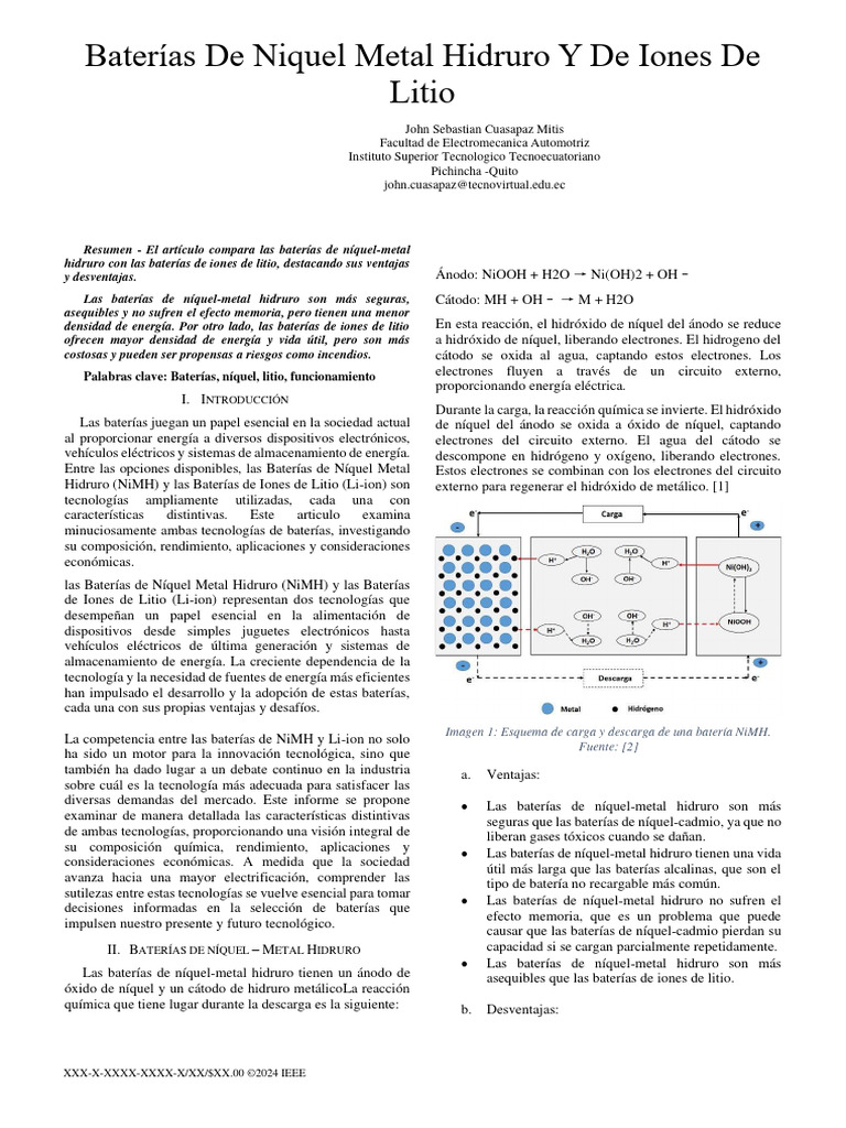 Baterias | PDF | Batería de iones de litio | Batería recargable