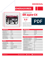 Honda ER2500CX Specs