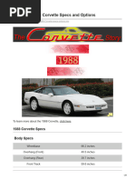 1988 Chevrolet Corvette Specs and Options