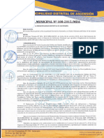 Ordenanza Municipal 108-2015 Reglamento Ras 2015