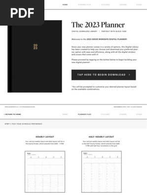 Digital Download Library - 2023 Portrait Planner With Black Tabs 2