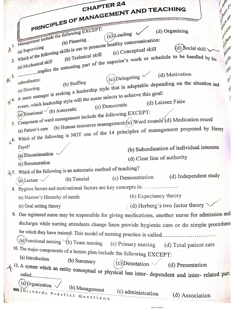 Management Obj and Answers | PDF