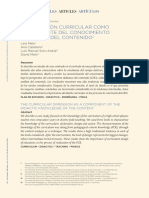 La Dimensión Curricular Como Componente Del Conocimiento Didáctico Del Contenido