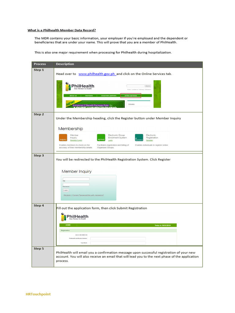 How To Generate Member Data Record (MDR) Online | PDF | Login | Payroll