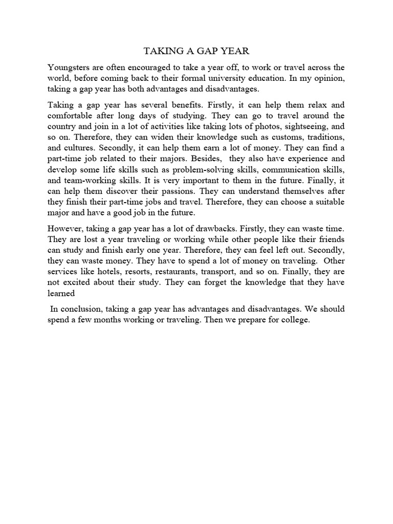 Taking a gap year - Trần Anh Nguyễn | PDF