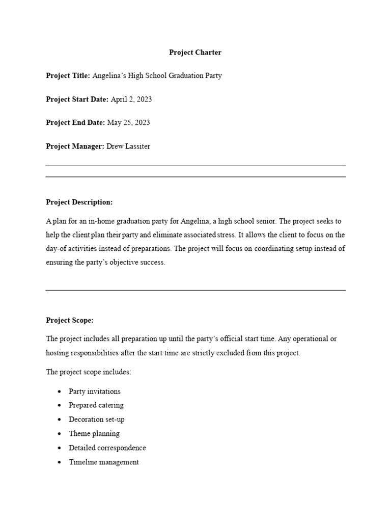 Angelina's Graduation Party Plan | PDF