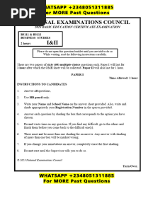 JSS3 NECO BECE Business Studies Past Questions