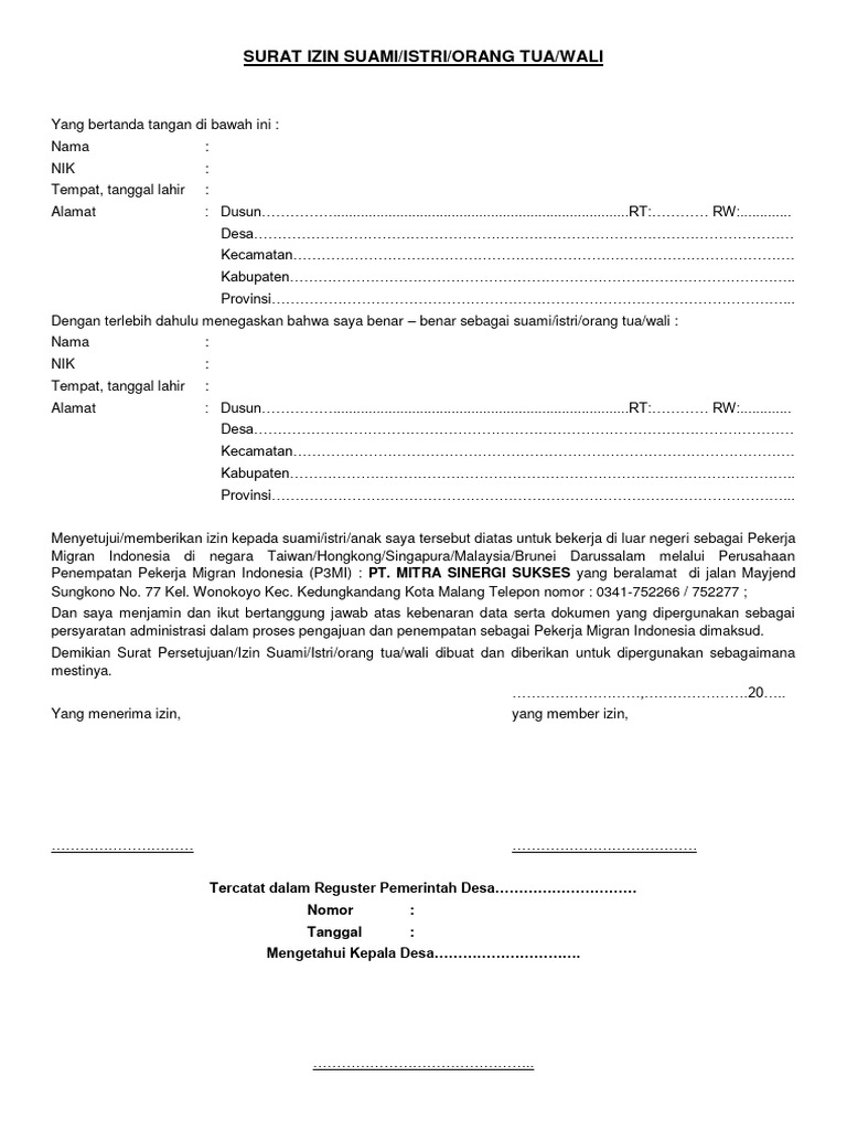 Surat Izin PT - MSS Baru | PDF