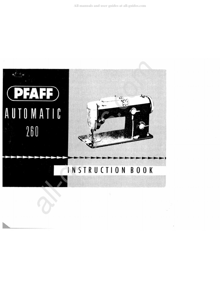 Pfaff 260 Sewing Machine Instruction Manual PDF Sewing Machine Sewing