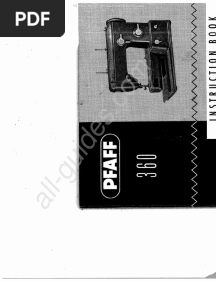 Pfaff 360 Sewing Machine Instruction Manual