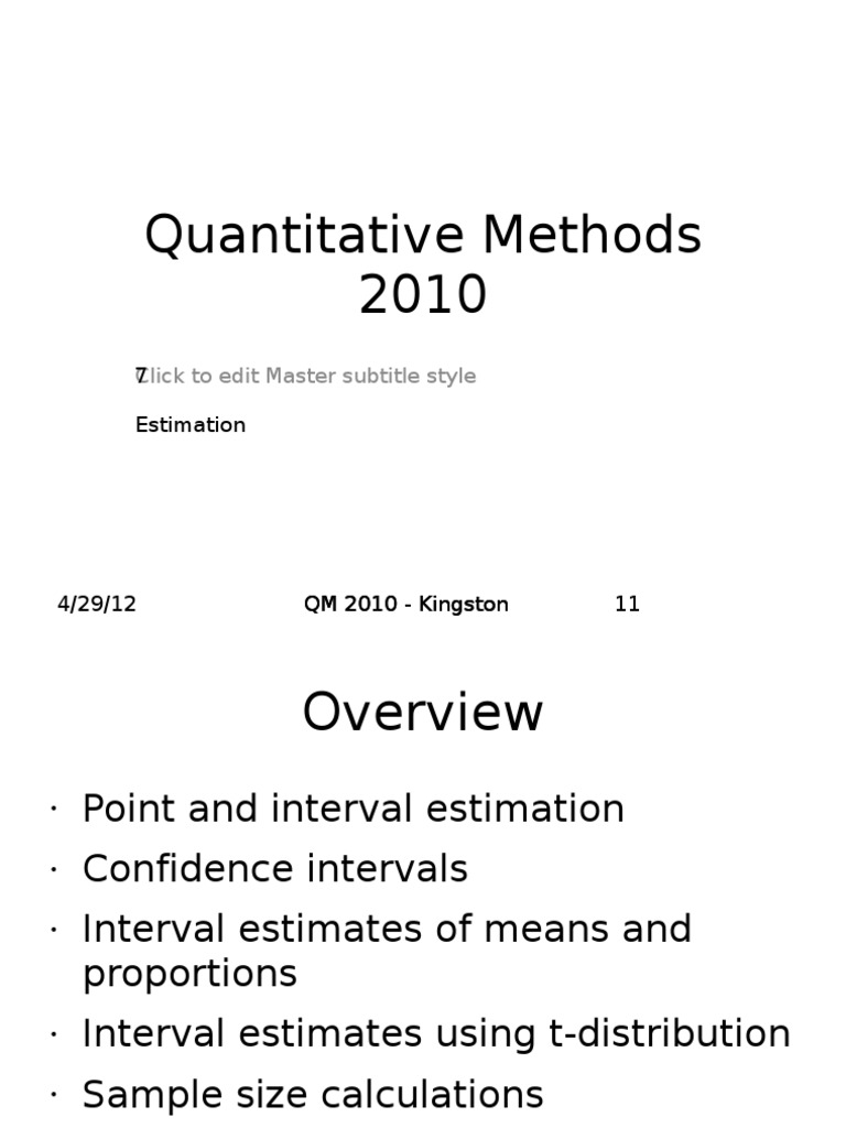 Confidence Intervals and Estimation Techniques | PDF | Confidence ...