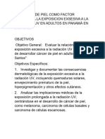 El Cáncer de Piel Como Factor Asociado A La Exposicion Exsesiva A La Radiación Uv en Adultos en Panamá en 2020