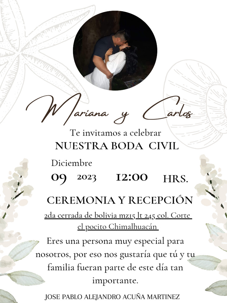 Invitación Virtual Boda en La Playa Orgánico Blanco - 20230926 - 155824 -  0000 | PDF, image size:768x1024