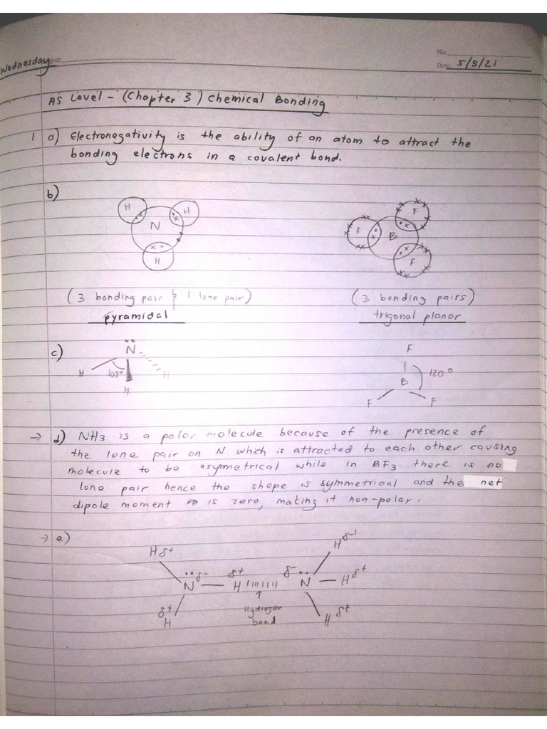 Chapter 3 Chemical Bonding Tutorial | PDF