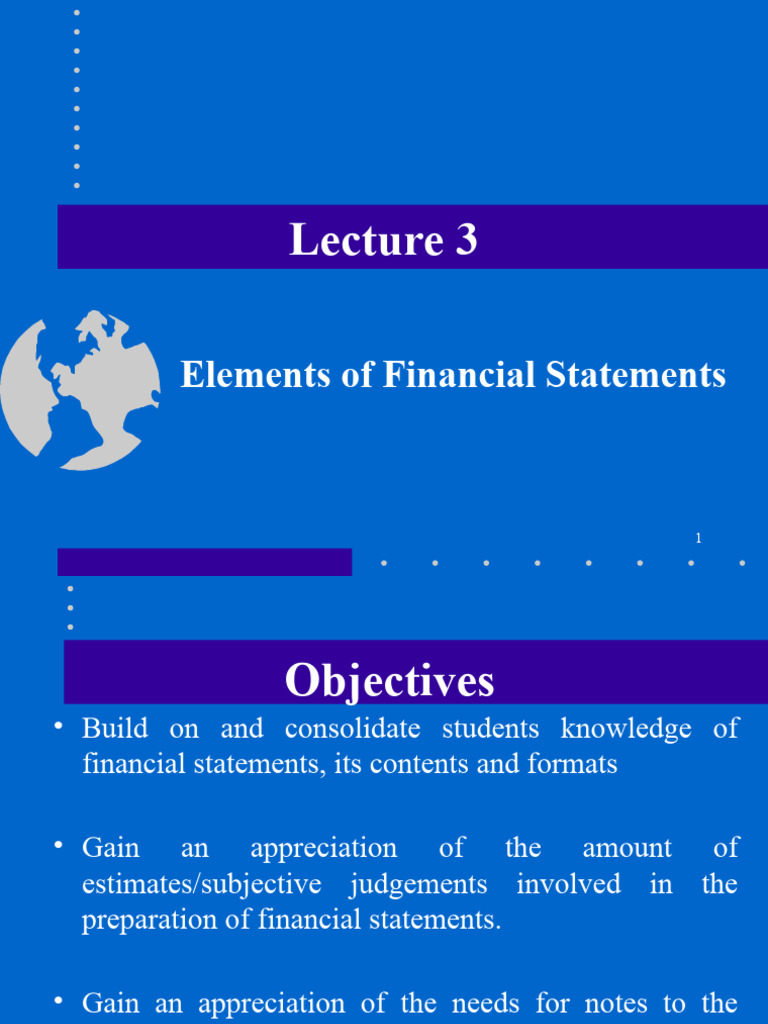 Lecture 3 - Elements of Financial Statements - JJ | Download Free PDF ...