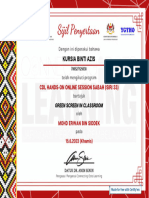 Certificate For KURSIA BINTI AZIS For - MAKLUM BALAS CDL Hands-On O...