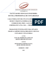 Carátula de Informe de Trabajo de Investigación