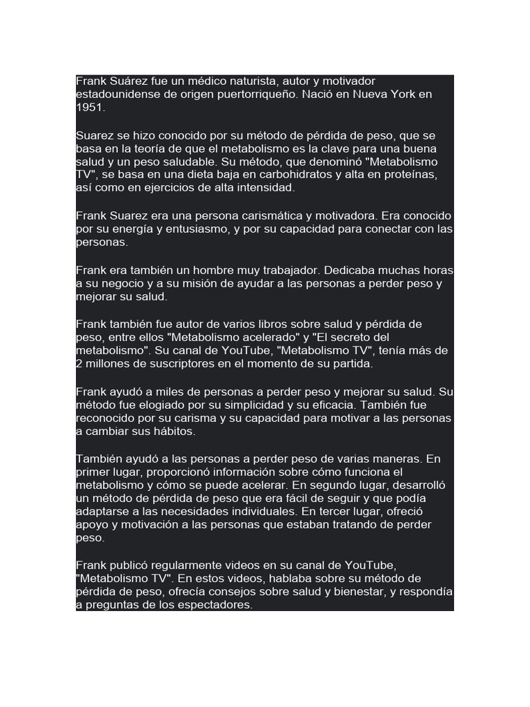 Que Paso Con Frank Suarez | PDF