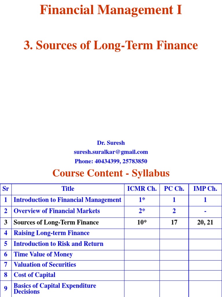 Sources of Long-Term Finance Explained | PDF | Financial Capital ...