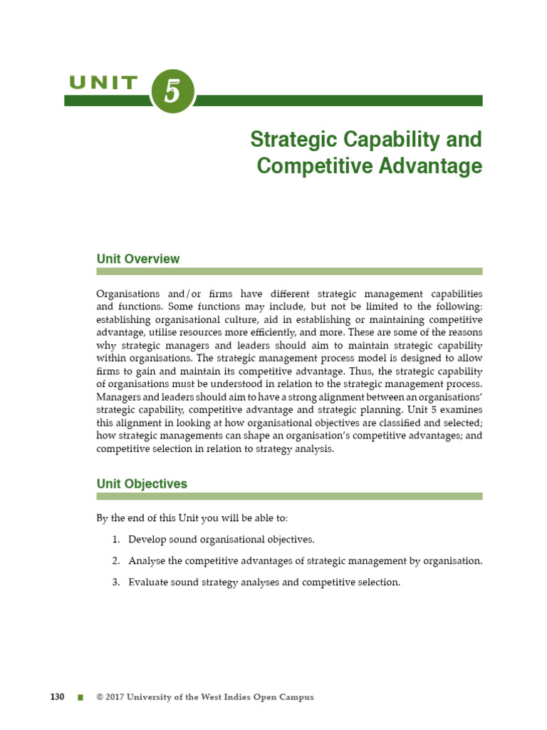 2020:21 Unit 5 - Strategic Capability and Competitive Advantage | PDF ...