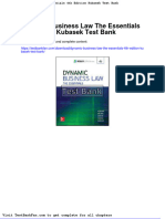 Dwnload Full Dynamic Business Law The Essentials 4th Edition Kubasek Test Bank PDF