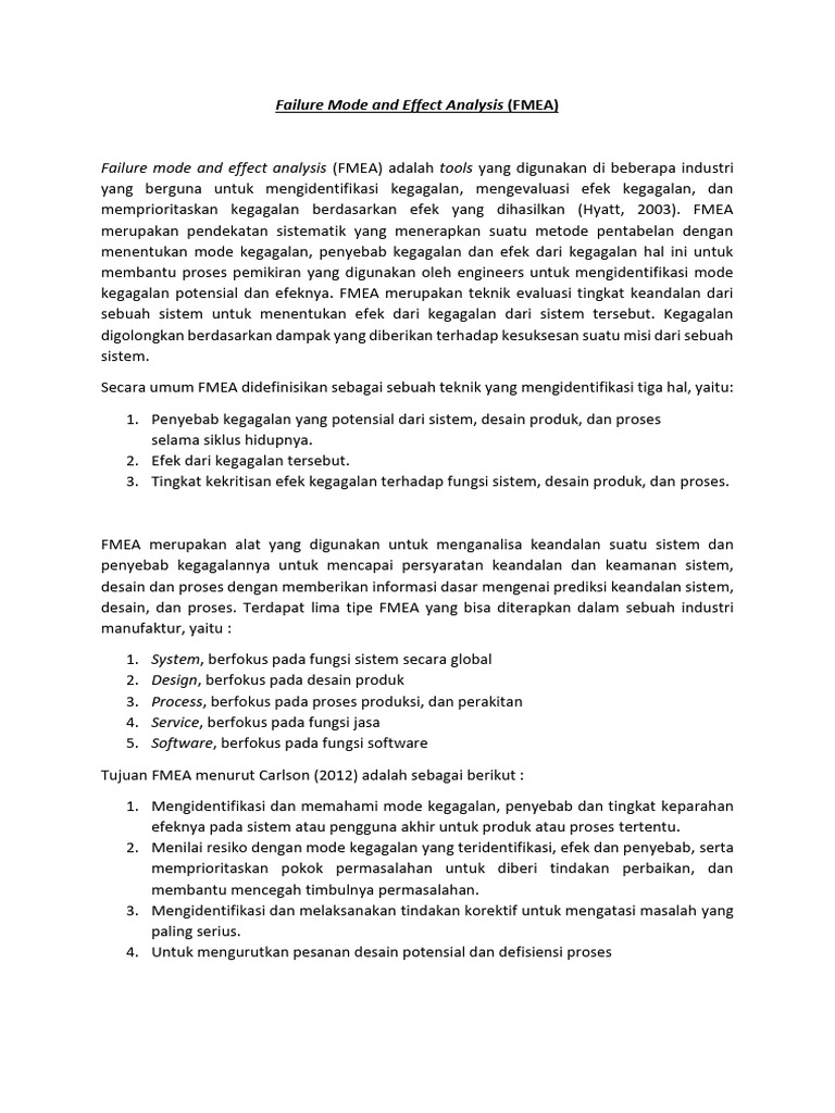 Failure Mode and Effect Analysis | PDF
