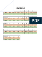 Jadwal Wo Januari 2024