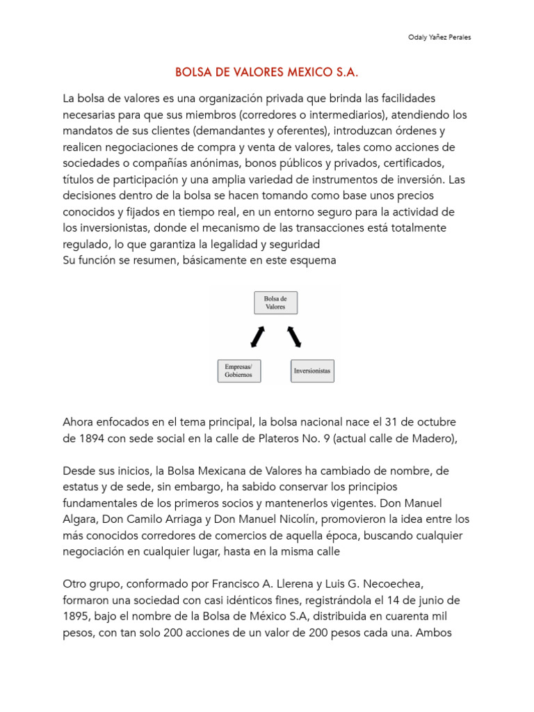 Historia y funciones de la BMV | PDF | Bolsa | Economias