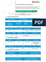 Ficha de Inscripción Del Postulante