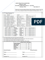 AISSCE PRACTICALS (2023-2024) School Code: Code & Sub: (083) Computer Science - Lab Test Date: Duration: 3 Hrs Max Marks: 30