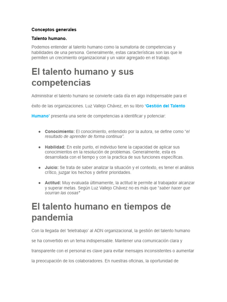 Gestión del Talento Humano Efectiva | PDF | Outsourcing | Planificación
