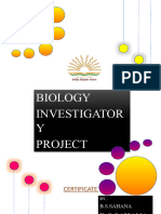 Biology Investigator Y Project: B.S.Sahana