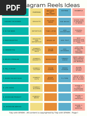 50 Instagram Reels Ideas